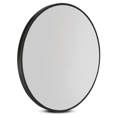 Embellir Wall Mirror, MDF Frame, 60cm Round, Black, Premium Clarity, Bathroom Decor, Mist Removal Feature