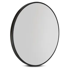 Embellir Wall Mirror, MDF Frame, 70cm Round, Black, Premium Clarity, Home Decor, Bathroom Makeup Mirror
