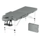Zenses Massage Table, Aluminium, 55cm Wide, Grey, 210cm Length, Portable 2-Fold, Bonus Disposable Cover Set
