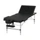 Zenses Massage Table, Aluminium, 85cm, Black, 215cm Length, Portable 3-Fold Beauty Bed with Adjustable Heights