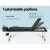 Zenses Massage Table, Aluminium, 85cm, Black, 215cm Length, Portable 3-Fold Beauty Bed with Adjustable Heights