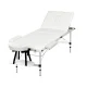 Zenses Massage Table, Aluminium, 65cm, White, 215x65x82cm, Portable 3-Fold Beauty Bed, Adjustable, Professional Use