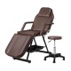 Zenses Massage Table Adjustable Salon Bed Chair, PU Leather, 183.5x80x77cm, Brown, 3-Fold, for Spa & Beauty Treatments