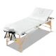 Zenses Wooden Massage Table, Portable 3 Fold, 70cm, White, Adjustable Heights, High Density Foam, Includes Carry Bag