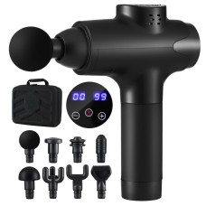 Everfit 30-Speed Black Massage Gun with 8 Heads, Quiet Brushless Motor, 3-Hour Battery, LCD Touch Display, USB Charging Everfit 30-Speed Black Massage Gun with 8 Heads, Quiet Brushless Motor, 3-Hour Battery, LCD Touch Display, USB Charging