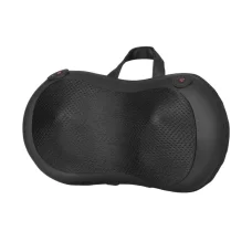 Livemor Ultra Slim Shiatsu Neck & Back Massager with Heat, PU Leather, 3 Speeds, USB Charging, Black, 1-Year Warranty