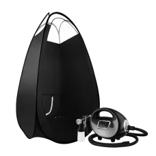 Alba. 700W HVLP Sunless Spray Tan Machine Kit with Washable Pop-Up Tent, Adjustable Spray Gun, Quiet Motor, Black