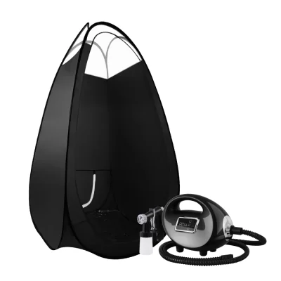 Alba. 700W HVLP Sunless Spray Tan Machine Kit with Washable Pop-Up Tent, Adjustable Spray Gun, Quiet Motor, Black