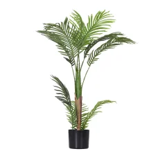 Artiss 100cm Artificial Palm Tree - Lifelike UV-Resistant Indoor Decor with Flexible Branches & Stable Cement Base