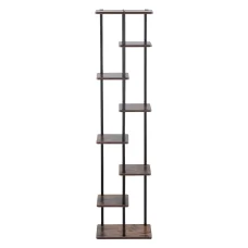 Artiss 8-Tier Metal Plant Stand, Zigzag Design, 40kg Capacity, Indoor/Outdoor, 169cm High, Black/Brown, Easy Assembly