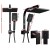 Cefito 8" Rain Shower Head Set Matte Black, Solid Brass, High Pressure, Handheld 3-Mode, Twin Taps, 5 Year Warranty