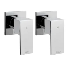 Cefito Shower Twins: Premium Chrome Brass Wall Bath Taps with Hot/Cold Markings, WaterMark Certified, Leak-Proof Design