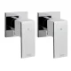 Cefito Shower Twins: Premium Chrome Brass Wall Bath Taps with Hot/Cold Markings, WaterMark Certified, Leak-Proof Design