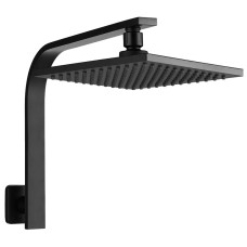 Cefito 8" Matte Black Rain Shower Head with Wall Arm, High Pressure, Solid Brass, WaterMark & WELS Certified