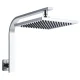 Cefito 8" Rain Shower Head with Wall Arm - High Pressure Chrome, Solid Brass, WaterMark Certified, WELS 3-Star Rated