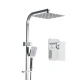 Cefito 10" Rain Shower Head Set Square High Pressure Handheld Mixer Tap Solid Brass Chrome 3 Spray Patterns