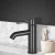 Cefito Matte Black Bathroom Basin Mixer Tap - Round Brass Faucet with 35mm Drip-Free Ceramic Cartridge, 192x150mm