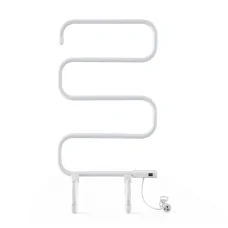 Devanti Heated Towel Rail 2-in-1 Freestanding/Wall-Mounted, S-Shape, 100W, Carbon Steel, Fast Heat, 40-55°C