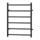 Devanti Heated Towel Rail 6 Bar Electric Warmer Rack, Carbon Steel, Black, Timer, Wall Mounted, Waterproof, 80W