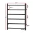 Devanti Heated Towel Rail 6 Bar Electric Warmer Rack, Carbon Steel, Black, Timer, Wall Mounted, Waterproof, 80W