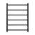 Devanti Heated Towel Rail 6 Bar Electric Warmer Rack, Carbon Steel, Black, Timer, Wall Mounted, Waterproof, 80W
