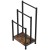 Devanti 3 Tier Freestanding Towel Rack Rail, Steel Frame with MDF Shelf, 40x28x80cm Bathroom Organiser, Black