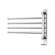 Devanti 4 Bar Stainless Steel Towel Rail Rack Holder, Wall Mounted Swivel Design with Hook, 36x25cm, Rust-Resistant