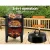 GRILLZ Charcoal BBQ Smoker, Heavy-Duty Steel, 38cm, Black - 3-in-1 Smoker, Griller & Roaster for Flavorful Cooking