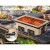 Grillz Ceramic Hibachi BBQ Grill, Diatomaceous Earth, 24x41x16.5CM, Portable Japanese Style, Dual Charcoal Chambers
