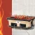 Grillz Ceramic Hibachi BBQ Grill, Diatomaceous Earth, 24x41x16.5CM, Portable Japanese Style, Dual Charcoal Chambers