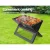 GRILLZ Portable Charcoal BBQ Grill, Cold Rolled Steel, 45x30cm, Foldable, Heavy-Duty, Compact, Easy Clean, Chrome-Plated