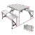 Weisshorn Folding Camping Table Set - Portable Aluminium Outdoor Picnic BBQ with 2 Bench Chairs, Seats 4, 35kg Capacity