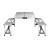Weisshorn Folding Camping Table Set - Portable Aluminium Outdoor Picnic BBQ with 2 Bench Chairs, Seats 4, 35kg Capacity