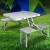 Weisshorn Folding Camping Table Set - Portable Aluminium Outdoor Picnic BBQ with 2 Bench Chairs, Seats 4, 35kg Capacity