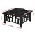 Grillz 2-in-1 Fire Pit BBQ Grill Table, Steel, 81x81x45cm, Stone Pattern, All-Season Outdoor Heating & Cooking