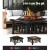 Grillz 2-in-1 Fire Pit BBQ Grill Table, Steel, 81x81x45cm, Stone Pattern, All-Season Outdoor Heating & Cooking