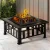 Grillz 2-in-1 Fire Pit BBQ Grill Table, Steel, 81x81x45cm, Stone Pattern, All-Season Outdoor Heating & Cooking