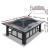 Grillz 3-In-1 Steel & Ceramic Outdoor Table - Fire Pit, BBQ Grill, Ice Bucket, 94x71x44cm, Modern Rustic Design