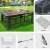 Grillz 3-In-1 Steel & Ceramic Outdoor Table - Fire Pit, BBQ Grill, Ice Bucket, 94x71x44cm, Modern Rustic Design