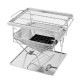 Grillz Portable Fire Pit BBQ Grill, Stainless Steel, 34x41x32.5cm, Includes Carry Bag, Perfect for Camping & Patios