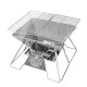 Grillz 2-in-1 Portable Fire Pit BBQ Grill, Stainless Steel, 35cm, Includes Carry Bag, Ideal for Camping & Patios