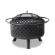 Grillz 2-in-1 Fire Pit BBQ Grill, Steel, 76cm, Black - All-Season Outdoor Cooking & Heating Solution with Accessories
