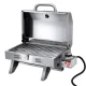 Grillz Portable Gas BBQ Grill, Stainless Steel, 12,000 BTU, Foldable, Integrated Thermometer, Easy Clean, AGA Certified