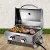 Grillz Portable Gas BBQ Grill, Stainless Steel, 2 Burners, 52x33cm Cooking Area, Foldable Design, Easy Clean