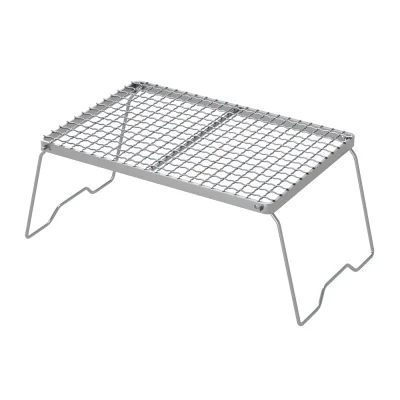 Grillz Portable BBQ Grill - Foldable Charcoal Smoker with Stainless Steel Grates, Compact 35.5cm, Ideal for Camping