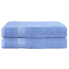 2 Pack Extra Large Bath Sheets Set, 100% Cotton, 550GSM, 180x90cm, Soft, Absorbent, Quick Dry, Blue Towels