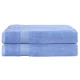 2 Pack Extra Large Bath Sheets Set, 100% Cotton, 550GSM, 180x90cm, Soft, Absorbent, Quick Dry, Blue Towels