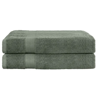2 Pack Extra Large Bath Sheets Set, 100% Cotton, 180x90cm, 550GSM, Quick Dry, Highly Absorbent, Green Towels