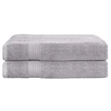 2 Pack Extra Large Bath Sheets Set, 100% Cotton, 180x90cm, 550GSM, Highly Absorbent, Quick-Dry, Grey Towels