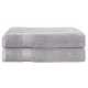 2 Pack Extra Large Bath Sheets Set, 100% Cotton, 180x90cm, 550GSM, Highly Absorbent, Quick-Dry, Grey Towels